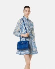 CROC-EFFECT MEDUSA '95 HANDBAG COLOR:Blue