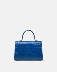CROC-EFFECT MEDUSA '95 HANDBAG COLOR:Blue