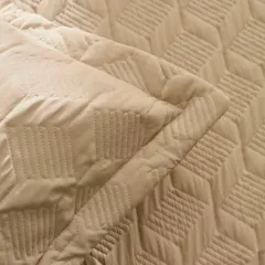 Kaşmir Home Greta Geometrik Çift Kişilik Yatak Örtüsü Takımı Bej