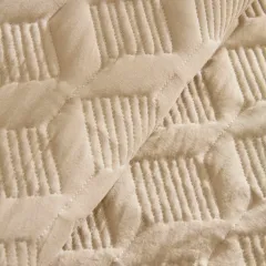 Kaşmir Home Greta Geometrik Çift Kişilik Yatak Örtüsü Takımı Bej