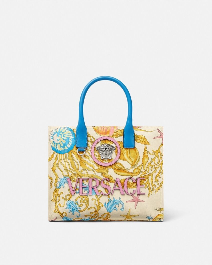 UNDERWATER BAROCCO LA MEDUSA SMALL TOTE BAG COLOR:Light Blue+White