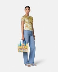 UNDERWATER BAROCCO LA MEDUSA SMALL TOTE BAG COLOR:Light Blue+White