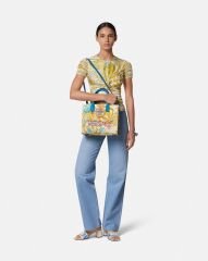 UNDERWATER BAROCCO LA MEDUSA SMALL TOTE BAG COLOR:Light Blue+White