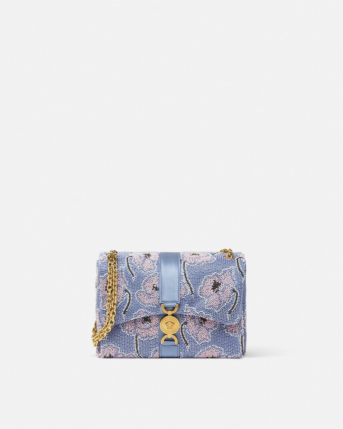 EMBELLISHED KLEIO SHOULDER BAG COLOR: Light Blue