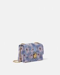 EMBELLISHED KLEIO SHOULDER BAG COLOR: Light Blue