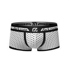 Biyeli Puantiye Desenli Beyaz Erkek Boxer XL