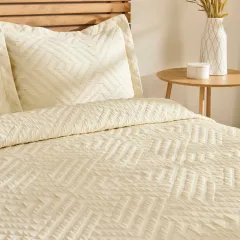 Kaşmir Home Essence Çift Kişilik Yatak Örtüsü Takımı Ekru