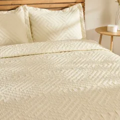 Kaşmir Home Essence Çift Kişilik Yatak Örtüsü Takımı Ekru