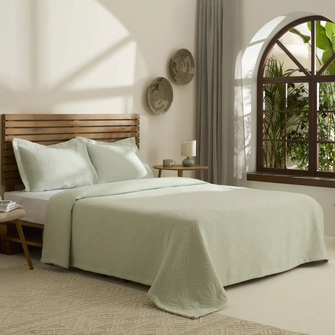 Kaşmir Home Balance Çift Kişilik Yatak Örtüsü Takımı Çağla