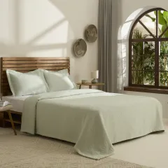 Kaşmir Home Balance Çift Kişilik Yatak Örtüsü Takımı Çağla