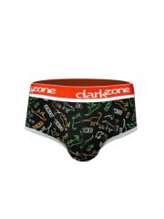 Dinazor Desenli Siyah Hipster Erkek Slip