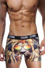 Rastalı Aslan Desenli 3D Boxer