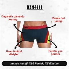Antrasit Parçalı Desenli Erkek Boxer