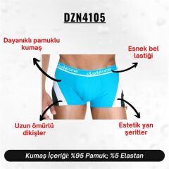 Turkuaz Parçalı Desenli Erkek Boxer