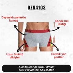 Gri Parçalı Desenli Erkek Boxer