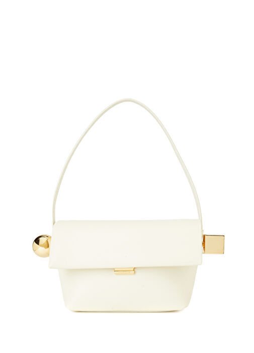 Jacquemus The Rond Carré Cream Women's Leather Bag