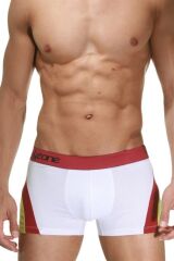 Beyaz Parçalı Desenli Erkek Boxer