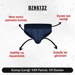 Desenli Lacivert Hipster Erkek Slip