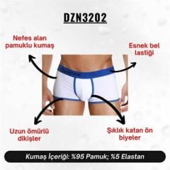 Biyeli Beyaz Erkek Boxer