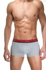 Bordo Çizgili Gri Erkek Boxer