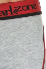 Bordo Çizgili Gri Erkek Boxer