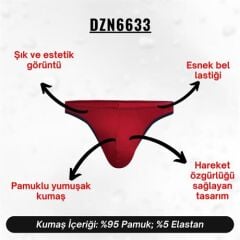 Siyah Biyeli Kırmızı Erkek Tanga