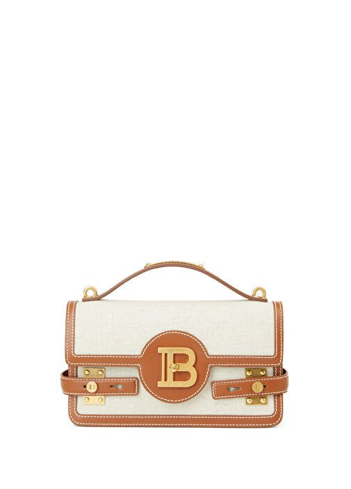 Balmain B-Buzz 24 Beige Brown Women's Shoulder Bag