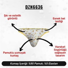 Çiçek Desenli Beyaz Erkek Tanga