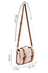 Women's Cream Long Straw Crossbody Bag