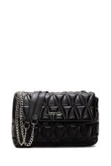 Women's Black Long Strap Quilted Shoulder Bag