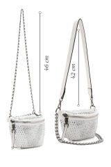 Women's Black Long Strap Stone Crossbody Bag