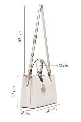 Women's White Long Strap Classic Handbag
