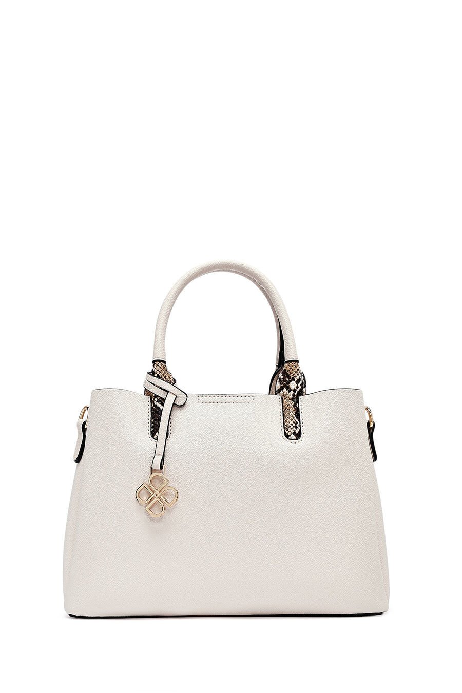 Women's White Long Strap Classic Handbag