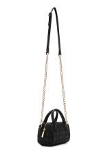 Women's Black Long Strap Printed Mini Crossbody Bag