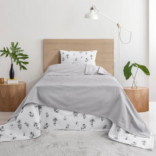Schafer Home Hera Tek Kişilik Pike Takımı 3 Parça-Gri