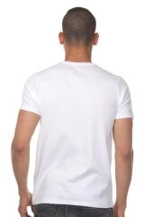 V Yaka Beyaz Erkek T-Shirt