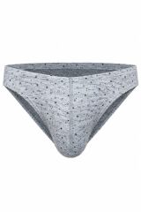 Erkek Yıldız Desenli Gri Pamuklu Klasik Slip Külot