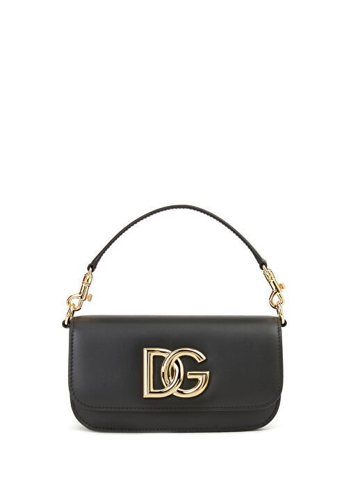 Dolce&Gabbana Black Women's Leather Shoulder Bag with Logo