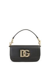 Dolce&Gabbana Black Women's Leather Shoulder Bag with Logo