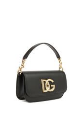 Dolce&Gabbana Black Women's Leather Shoulder Bag with Logo
