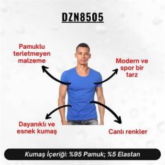 Bisiklet Yaka Saks Erkek T-Shirt