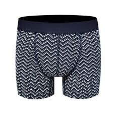 Zikzak Desenli Lacivert Erkek Boxer XL