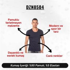 Bisiklet Yaka Lacivert Erkek T-Shirt
