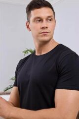 Bisiklet Yaka Siyah Erkek T-Shirt