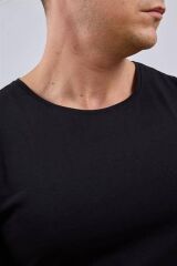 Bisiklet Yaka Siyah Erkek T-Shirt
