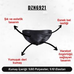 Erkek Siyah Deri Slip