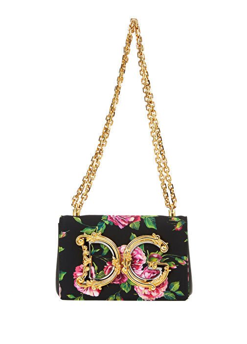 Dolce&Gabbana Pink Black Patterned Women's Silk Bag
