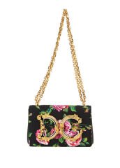 Dolce&Gabbana Pink Black Patterned Women's Silk Bag
