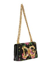 Dolce&Gabbana Pink Black Patterned Women's Silk Bag