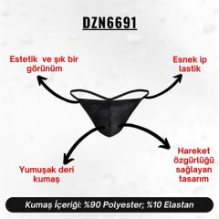Erkek Siyah Deri String